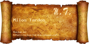 Milos Tardos névjegykártya